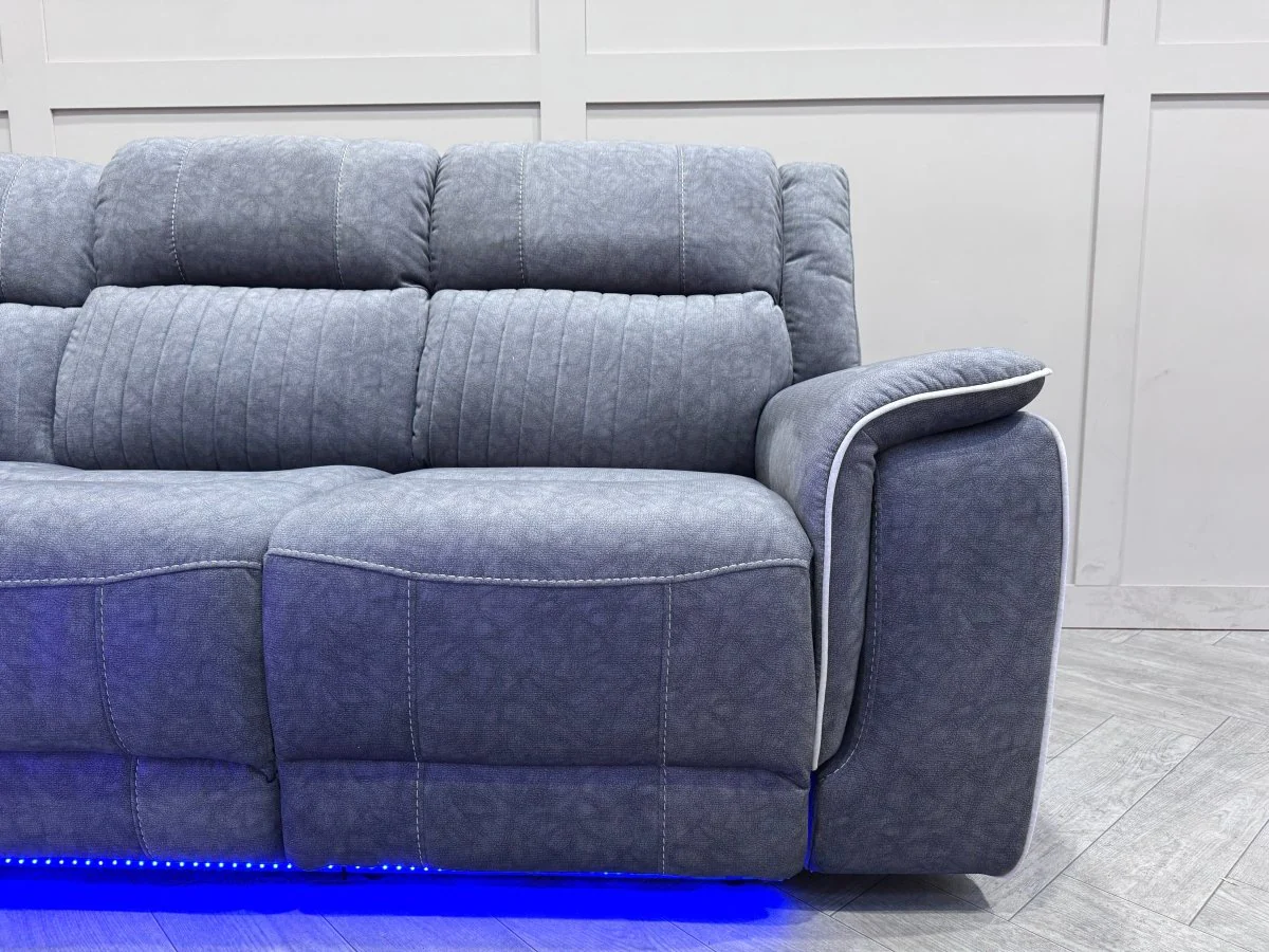 Neon Express Power Reclining Corner Sofa, Silver - Image 10