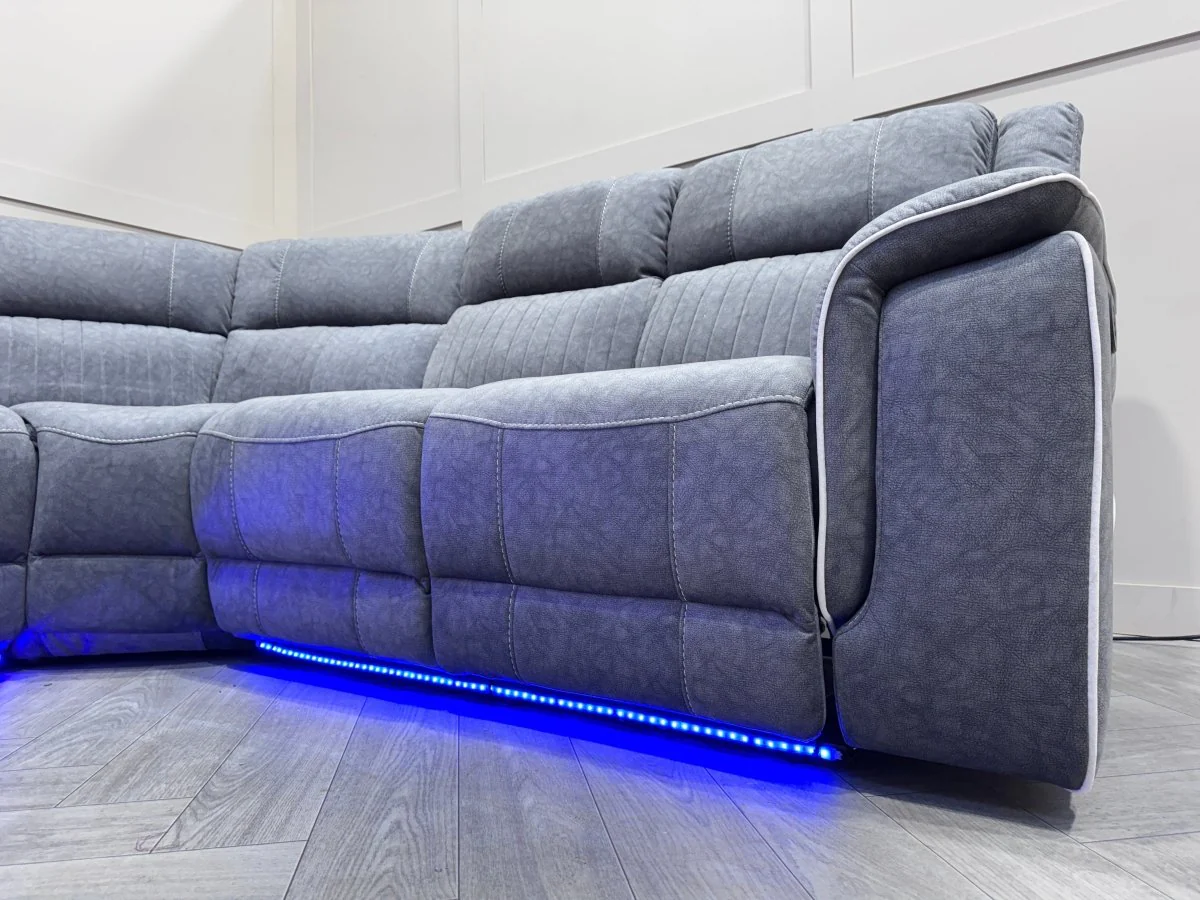 Neon Express Power Reclining Corner Sofa, Silver - Image 8