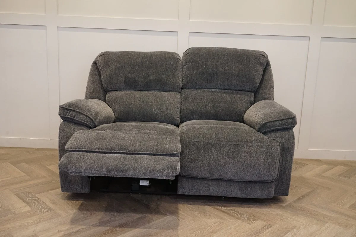 Orlando 2 Seater Fabric Recliner Sofa, Chunky Chenille Charcoal - Image 10