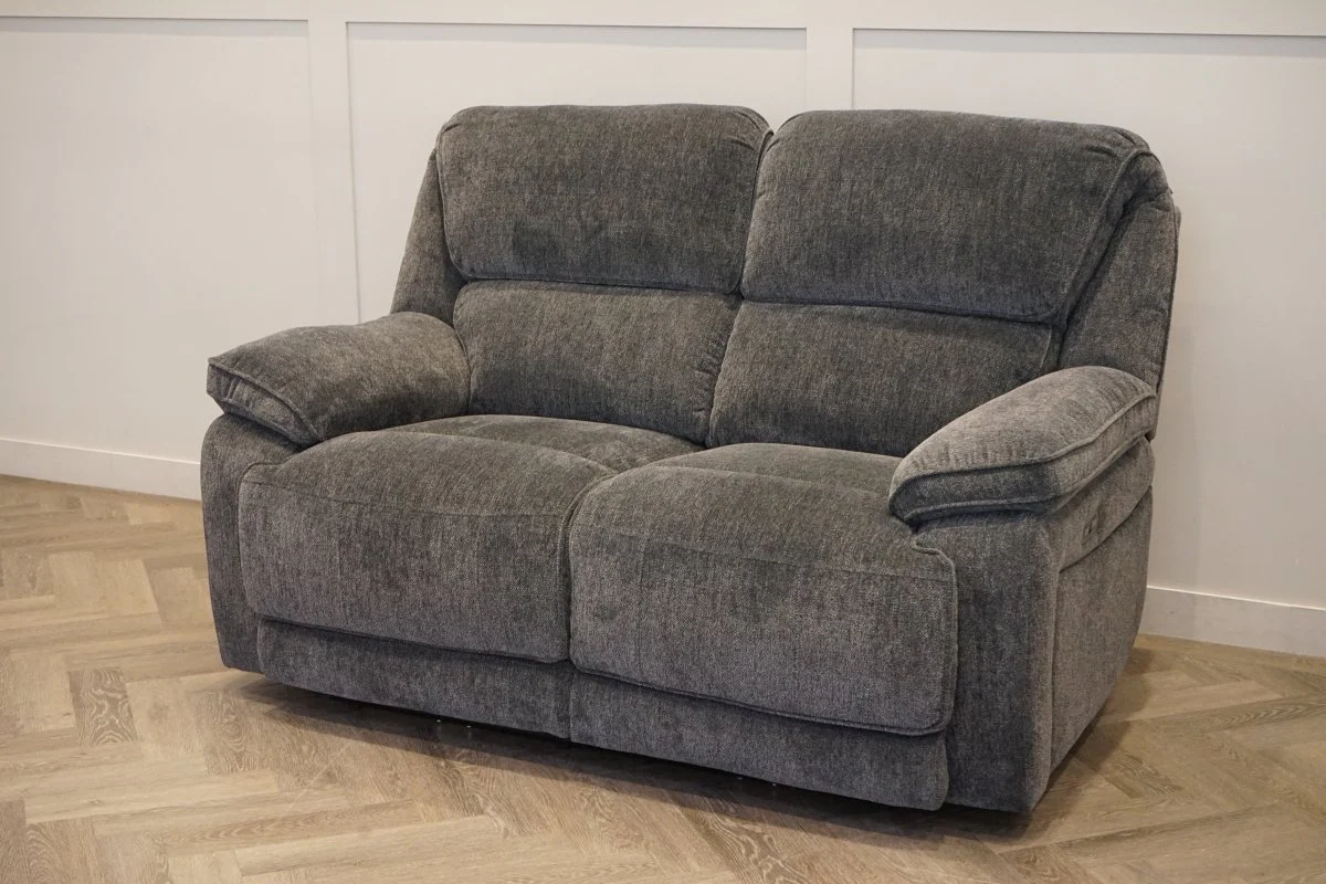 Orlando 2 Seater Fabric Recliner Sofa, Chunky Chenille Charcoal - Image 12
