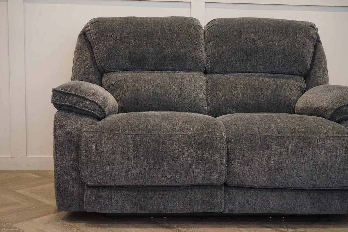 Orlando 2 Seater Fabric Recliner Sofa, Chunky Chenille Charcoal - Image 6