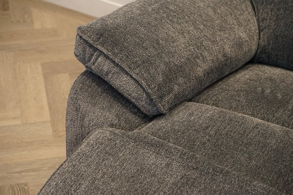 Orlando 2 Seater Fabric Recliner Sofa, Chunky Chenille Charcoal - Image 9