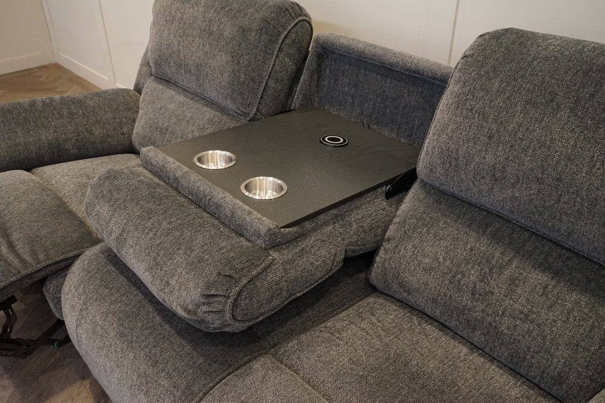 Orlando 3 Seater Fabric Recliner Sofa, Chunky Chenille Charcoal - Image 12