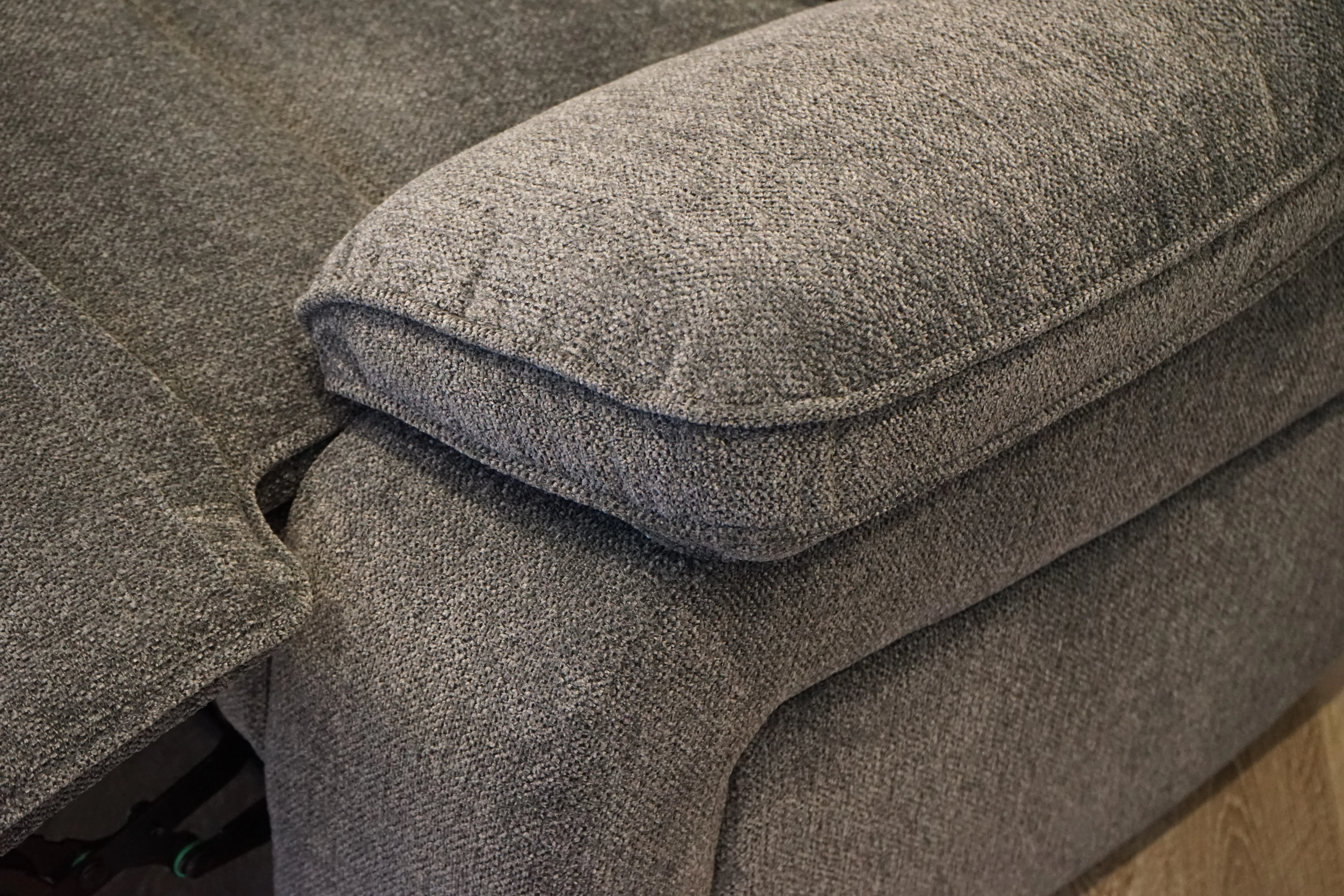 Orlando 3 Seater Sofa & Armchair, Power Recliner, Chunky Chenille Charcoal - Image 4