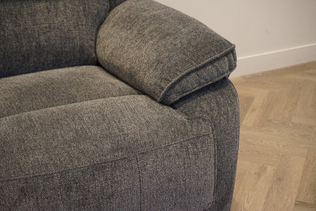 Orlando 3 Seater Sofa & Armchair, Power Recliner, Chunky Chenille Charcoal - Image 8
