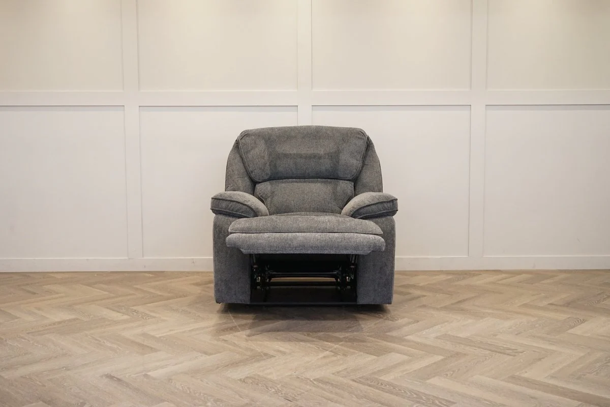 Orlando Fabric Recliner Armchair, Chunky Chenille Charcoal - Image 10