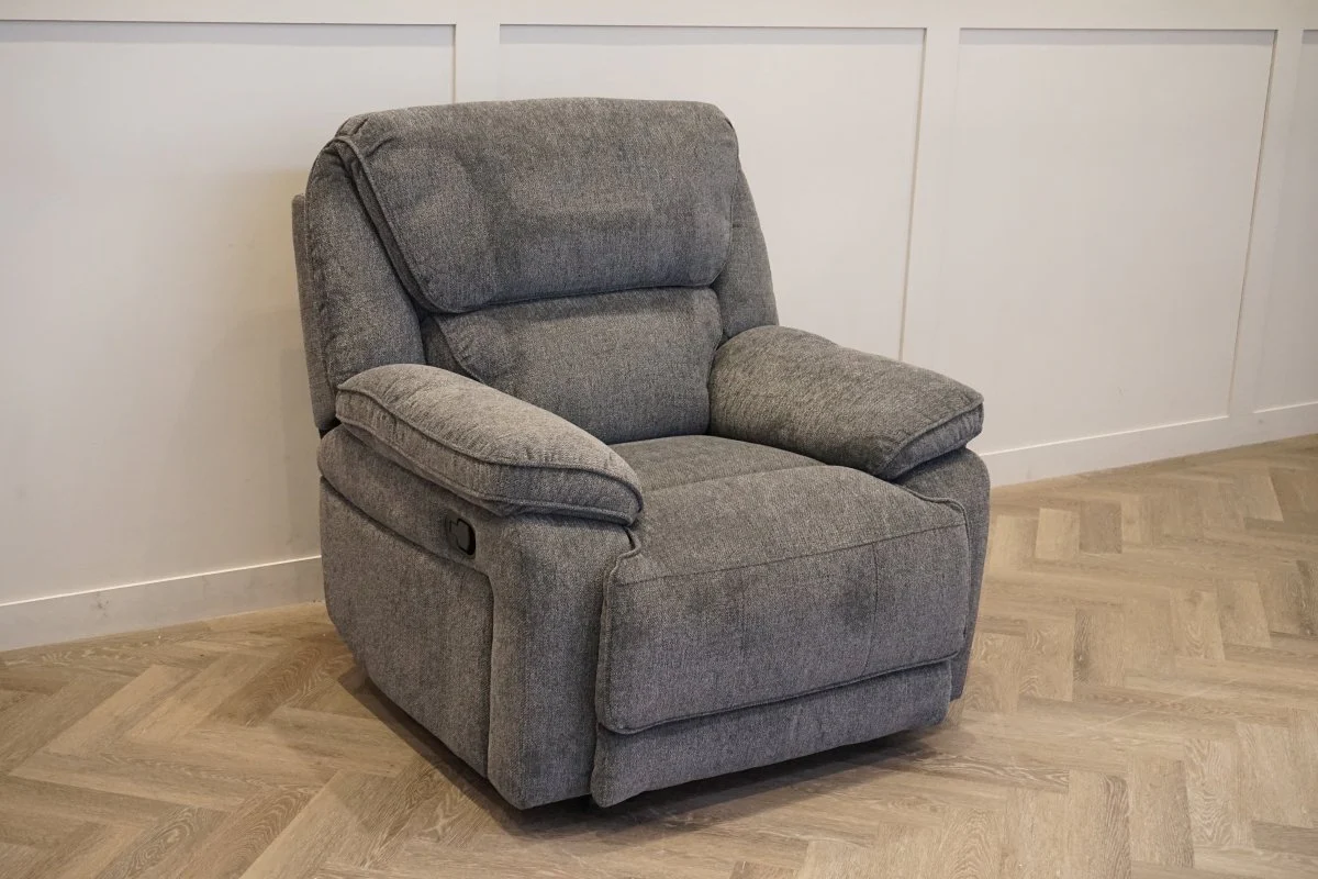 Orlando Fabric Recliner Armchair, Chunky Chenille Charcoal - Image 11