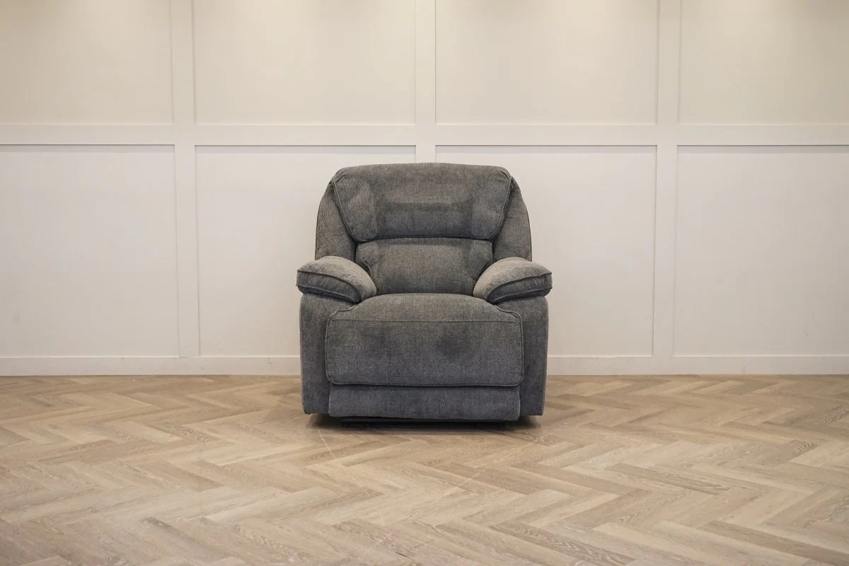 Orlando Fabric Recliner Armchair, Chunky Chenille Charcoal - Image 9