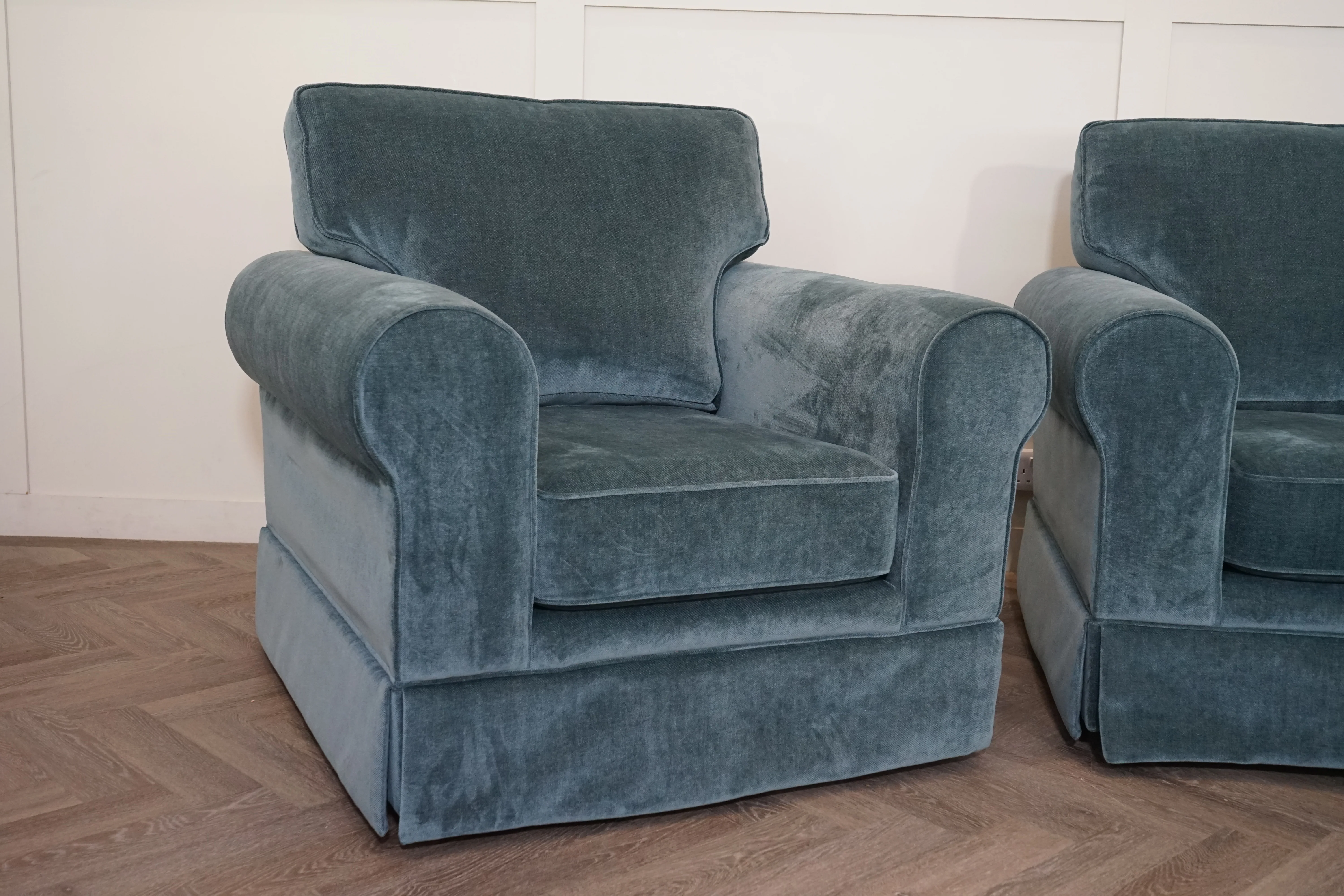 Padstow II Medium 2 Seater Sofa & Armchair, Easy Clean Chenille Teal - Image 8