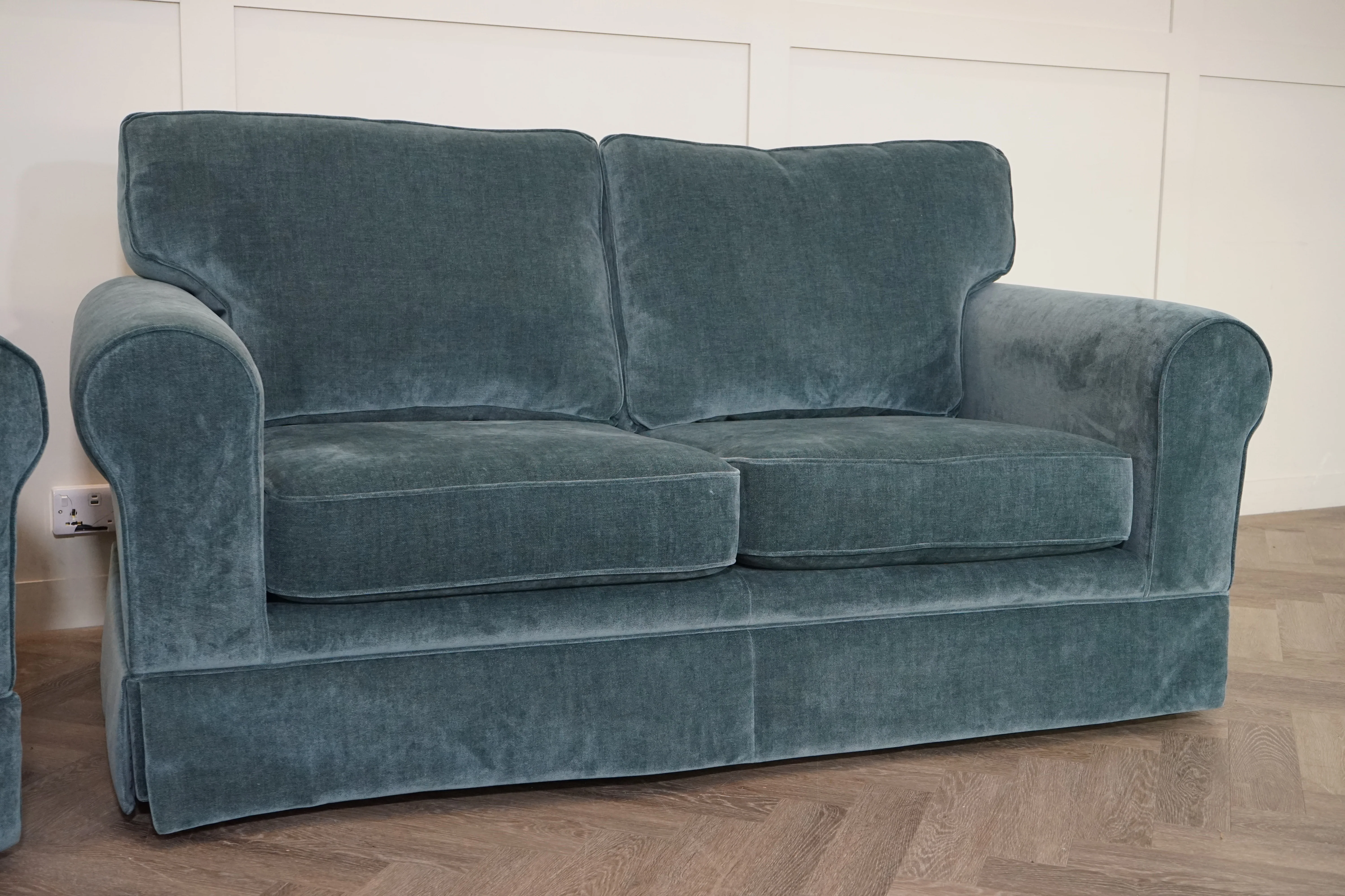Padstow II Medium 2 Seater Sofa & Armchair, Easy Clean Chenille Teal - Image 9