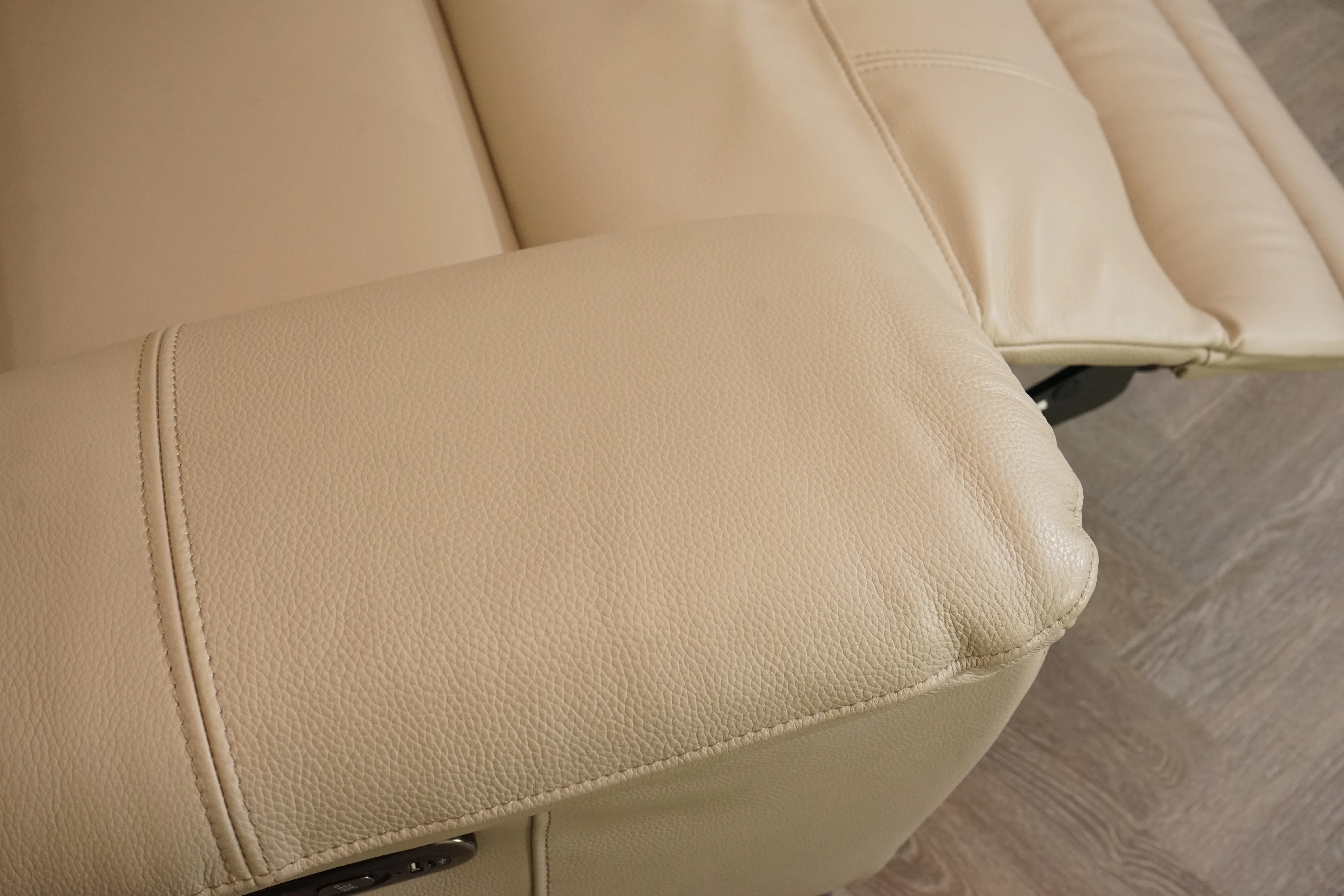 Panache Leather Power Reclining 2 Seater & Armchair, Oyster - Image 8