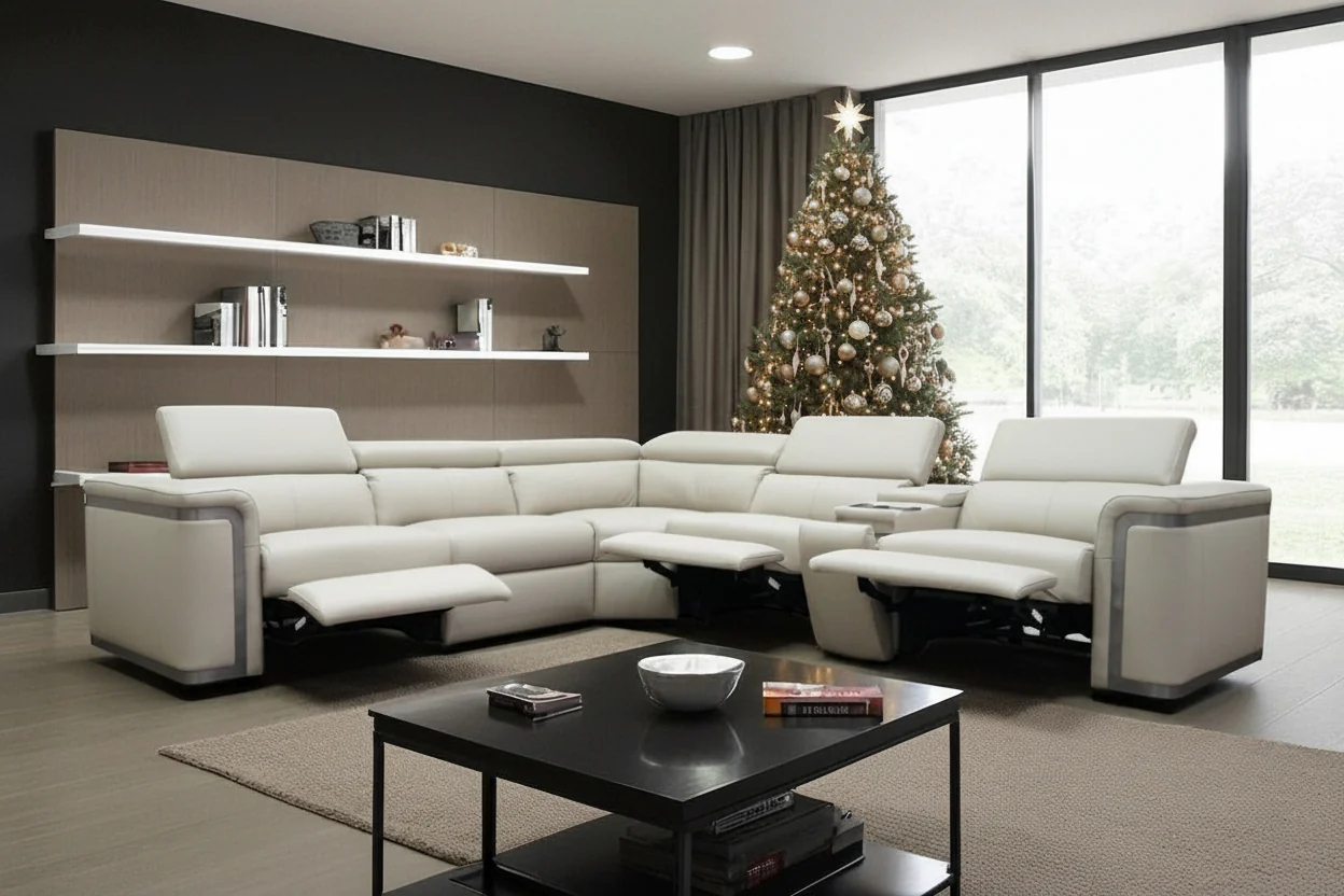 Plaza Large Corner Leather Sofa, Smart Console, Taupe - Image 17