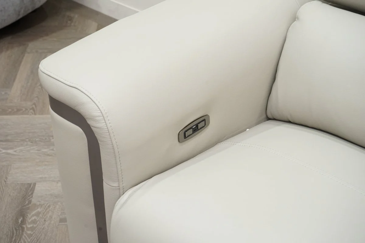 Plaza Large Corner Leather Sofa, Smart Console, Taupe - Image 6