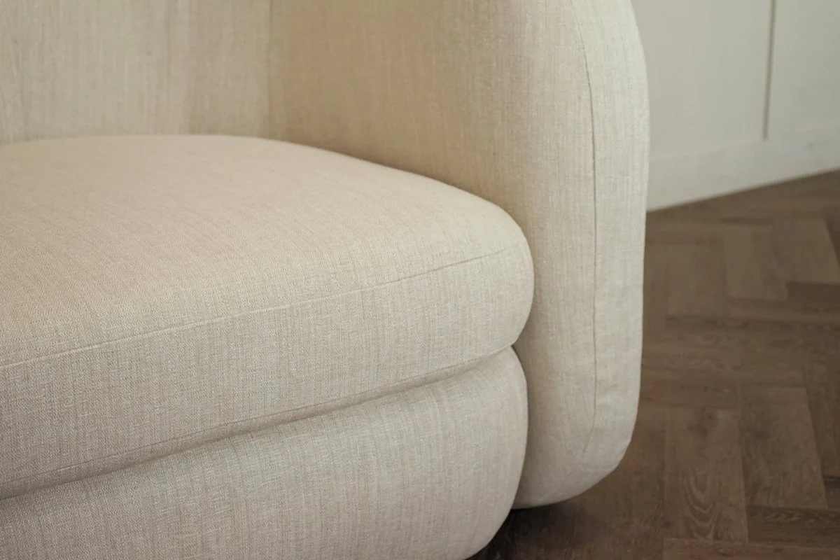 Pleat Large 3 Seater Sofa, Aquaclean Matilda Natural - Image 4