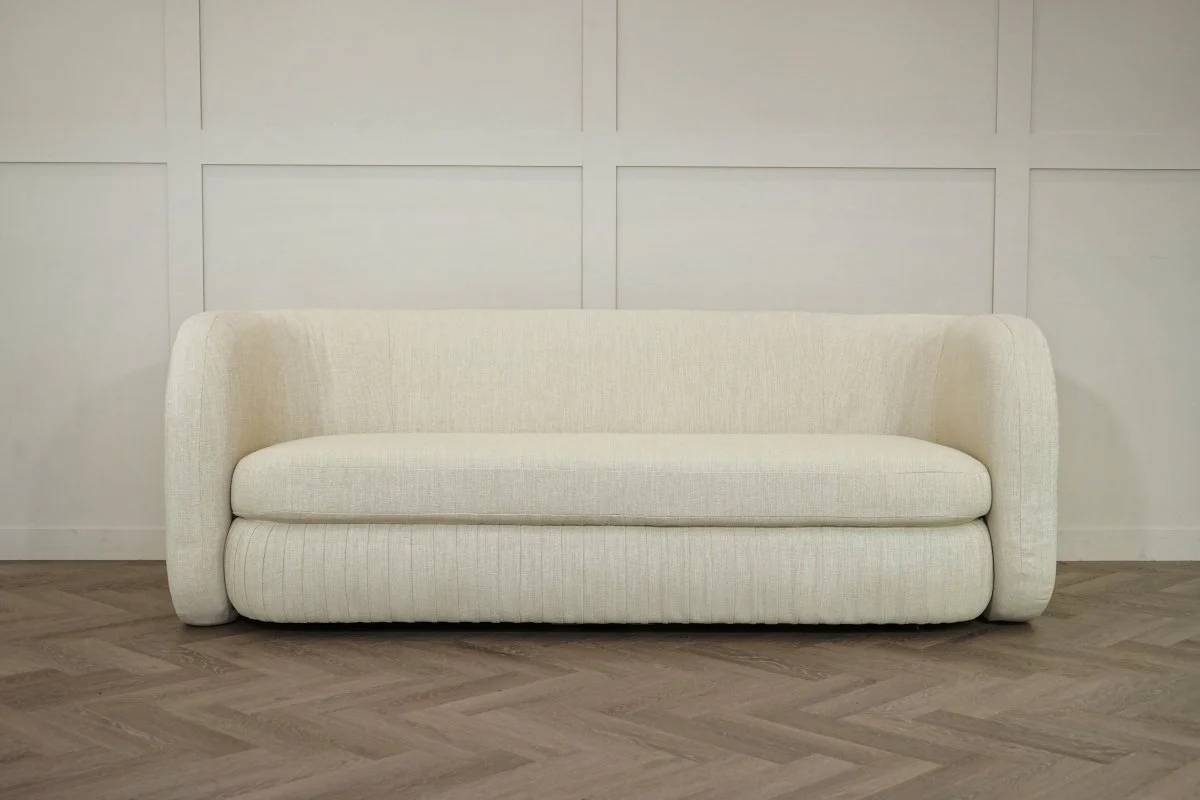 Pleat Large 3 Seater Sofa, Aquaclean Matilda Natural - Image 9