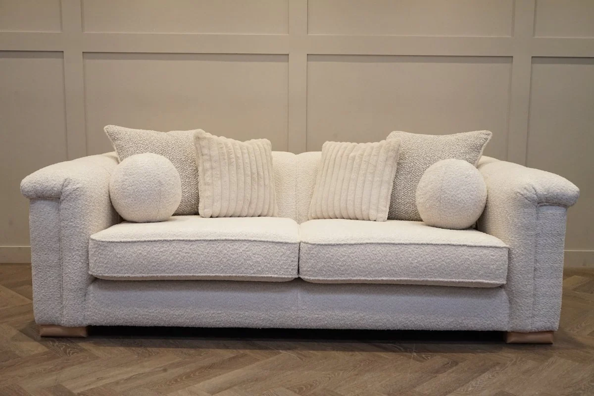 Regency Large 3 Seater Sofa, Soft Bouclé Natural - Image 10