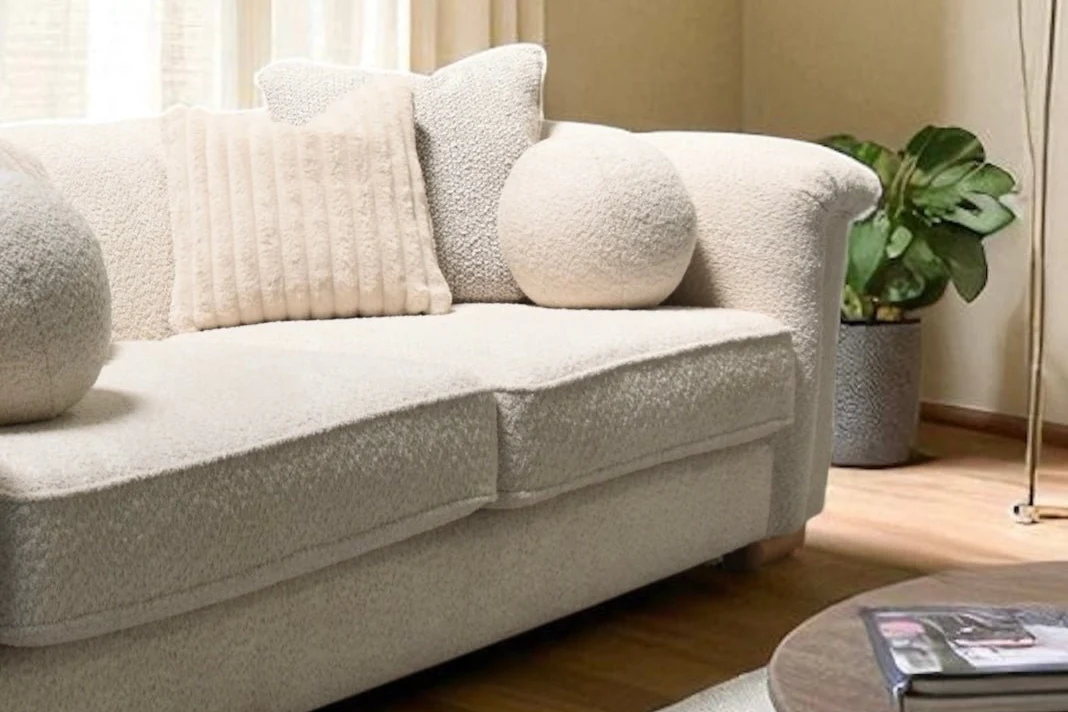 Regency Large 3 Seater Sofa, Soft Bouclé Natural - Image 11