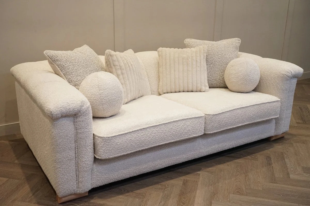 Regency Large 3 Seater Sofa, Soft Bouclé Natural - Image 8