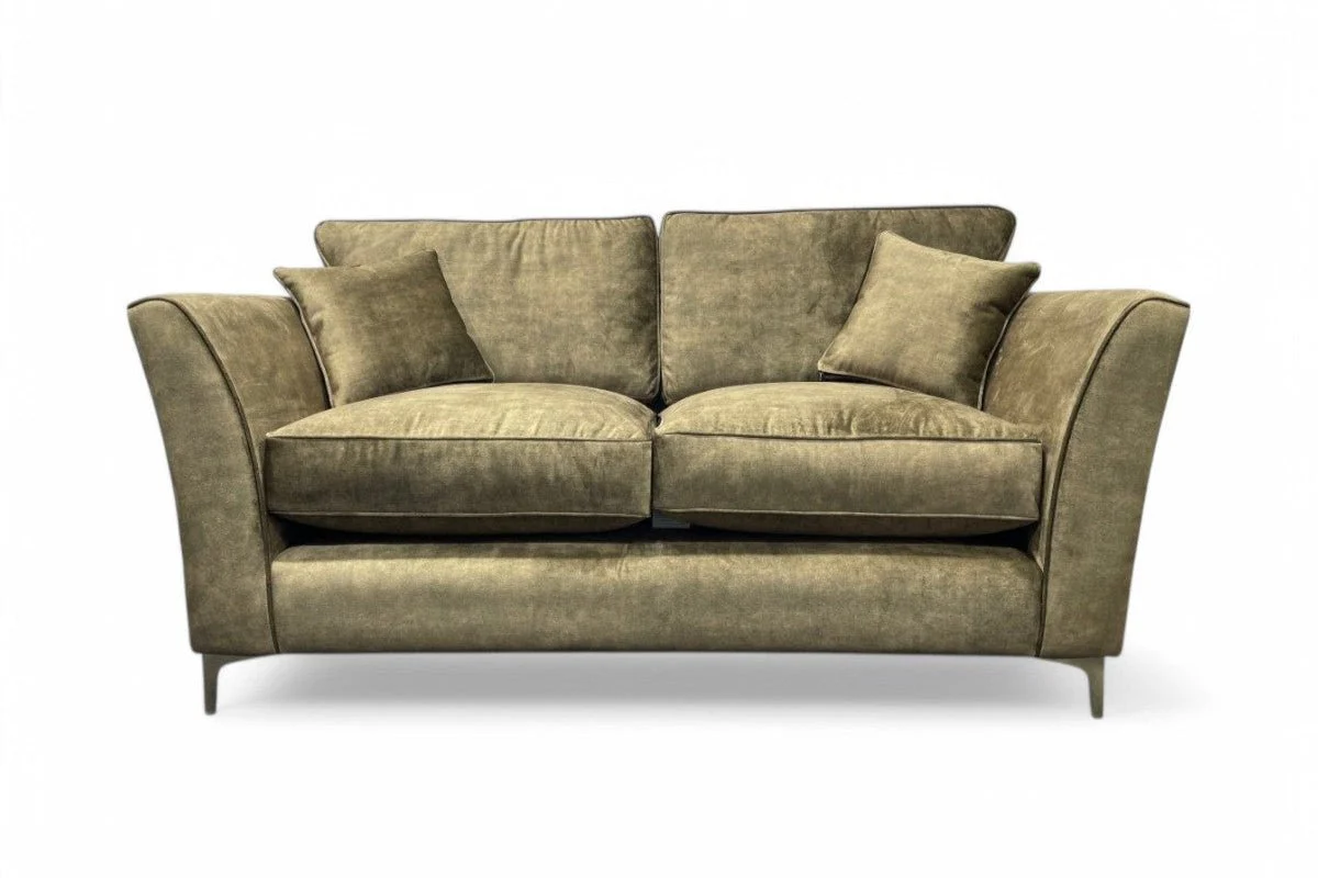 Sasha 2 Seater Classic Back Sofa, Antique Brass